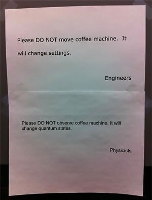 Observer effect coffee machine