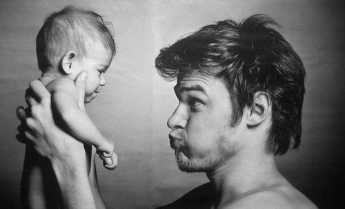 man with baby