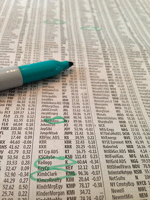 Old-school stock picking - printed page and magic marker